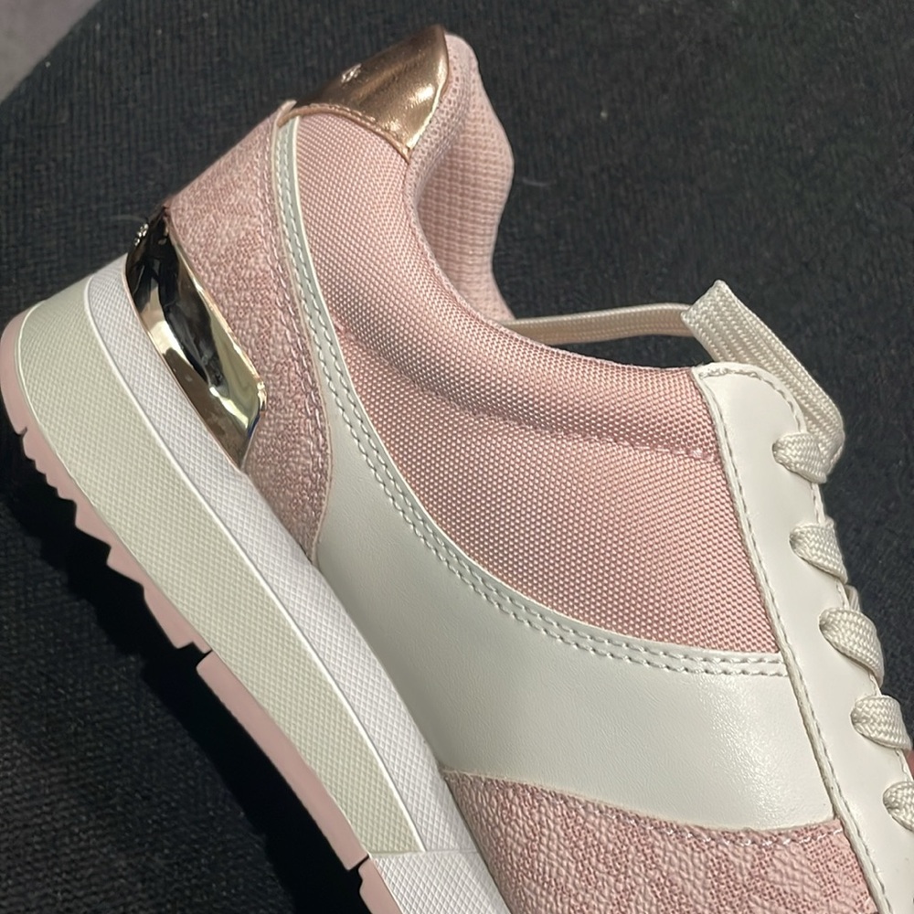 Michael Kors Pink and White Retro Sneakers - Picture 6 of 9